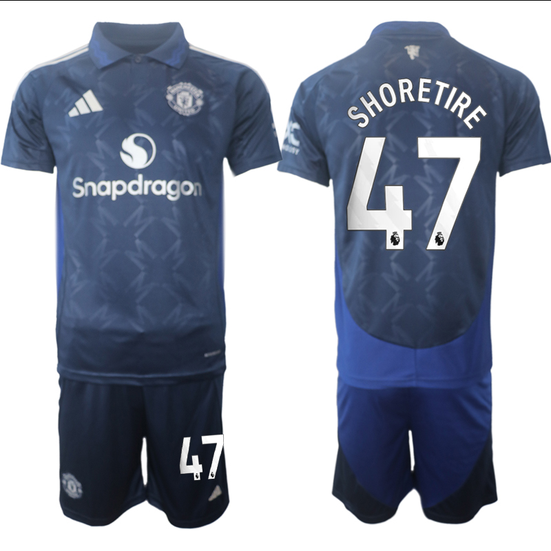 Men 2024-2025 Club Manchester United away blue 47 Soccer Jersey